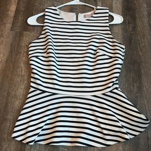 Black and white peplum top